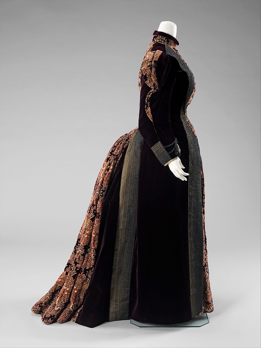 Dress, Franziska Noll Gross (American (born Germany), 1831–1906), silk, metal, American