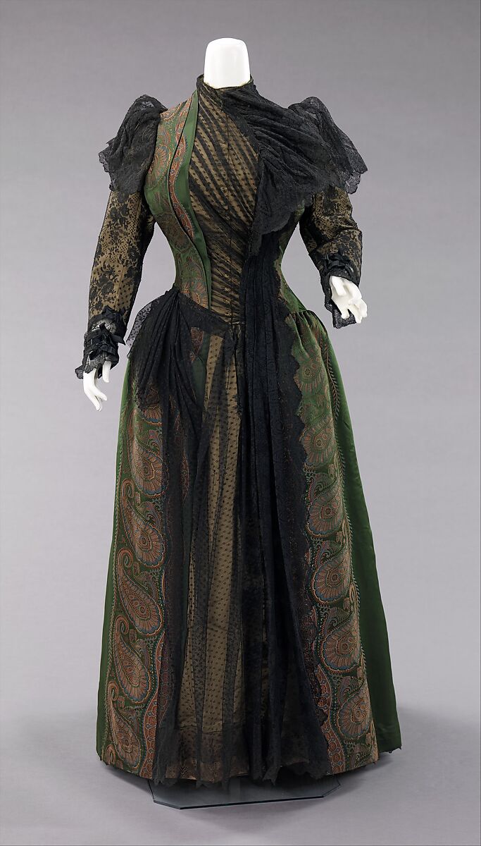 Dress, Franziska Noll Gross (American (born Germany), 1831–1906), silk, metal, American 