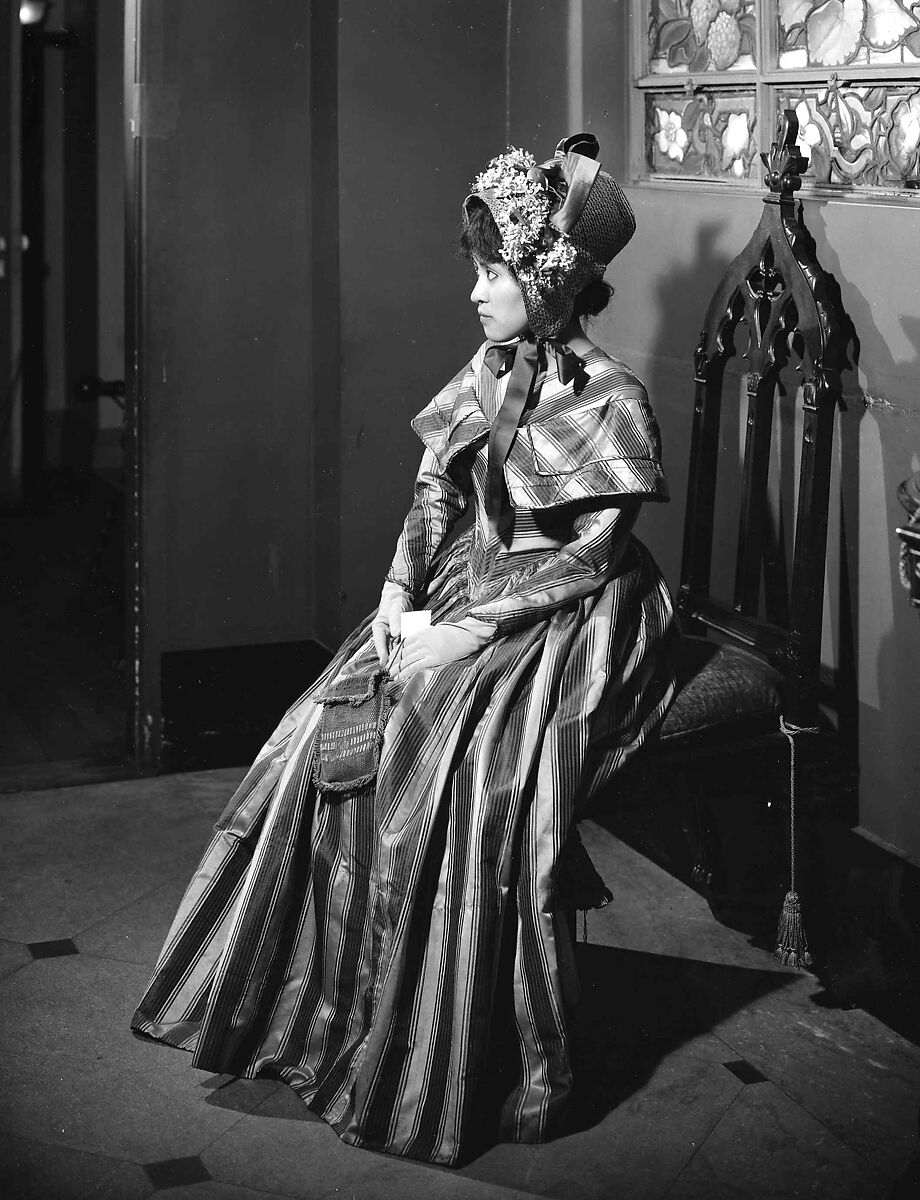 Visiting dress, silk, American