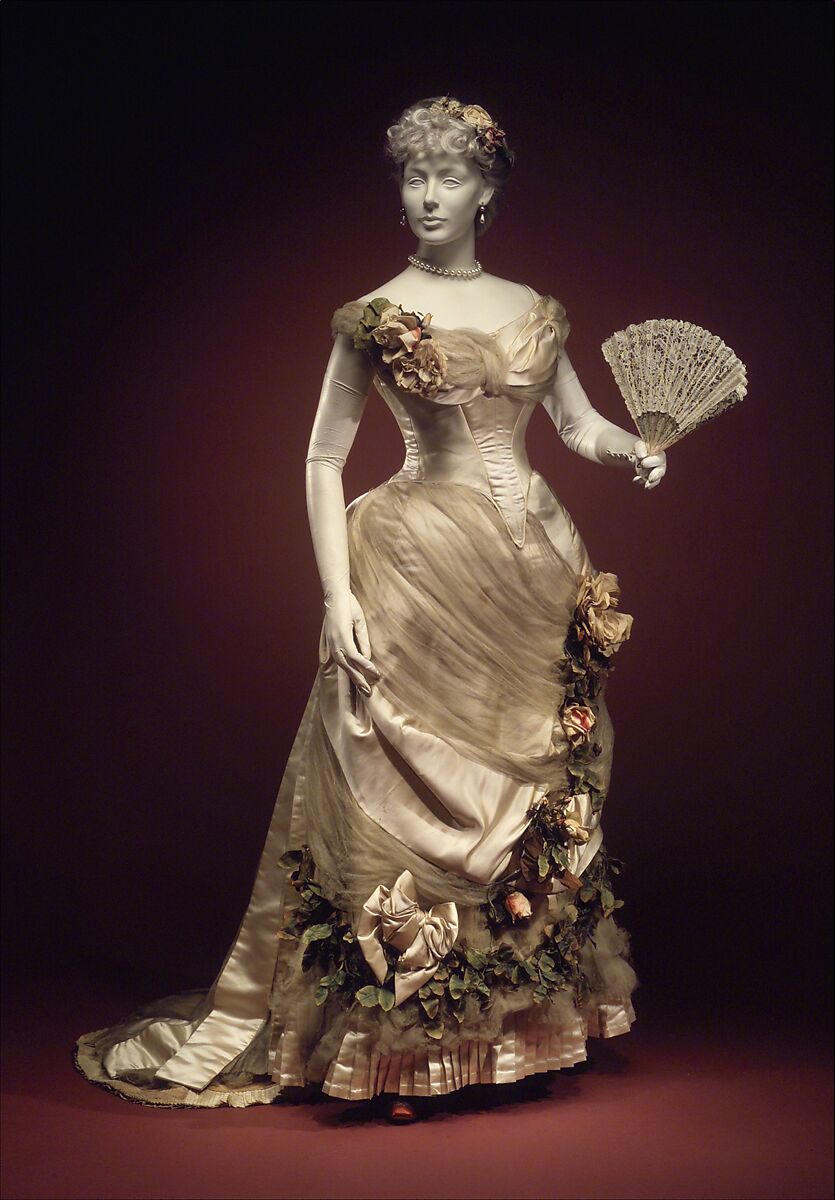 Evening dress, House of Worth (French, 1858–1956), silk, French