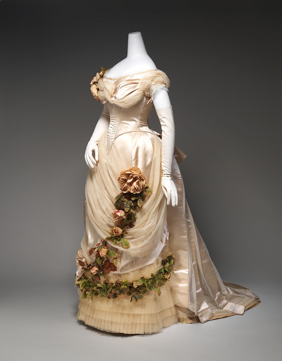 Evening dress, House of Worth (French, 1858–1956), silk, French