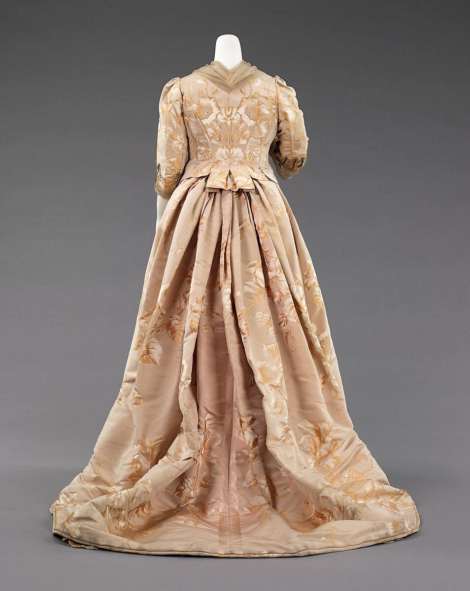 Dinner dress, House of Worth (French, 1858–1956), silk, metal, French
