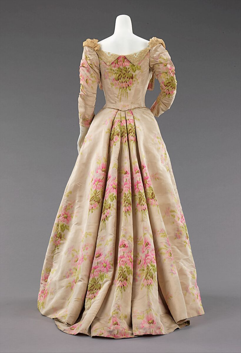 Evening dress, House of Worth (French, 1858–1956), silk, linen, French
