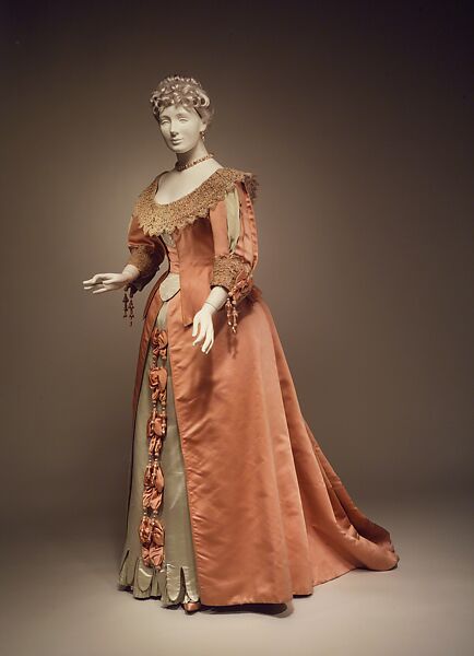 Dress, House of Worth (French, 1858–1956), sIlk, linen, French 