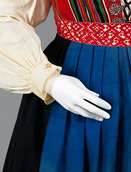 Ensemble, wool, cotton, metal, Swedish