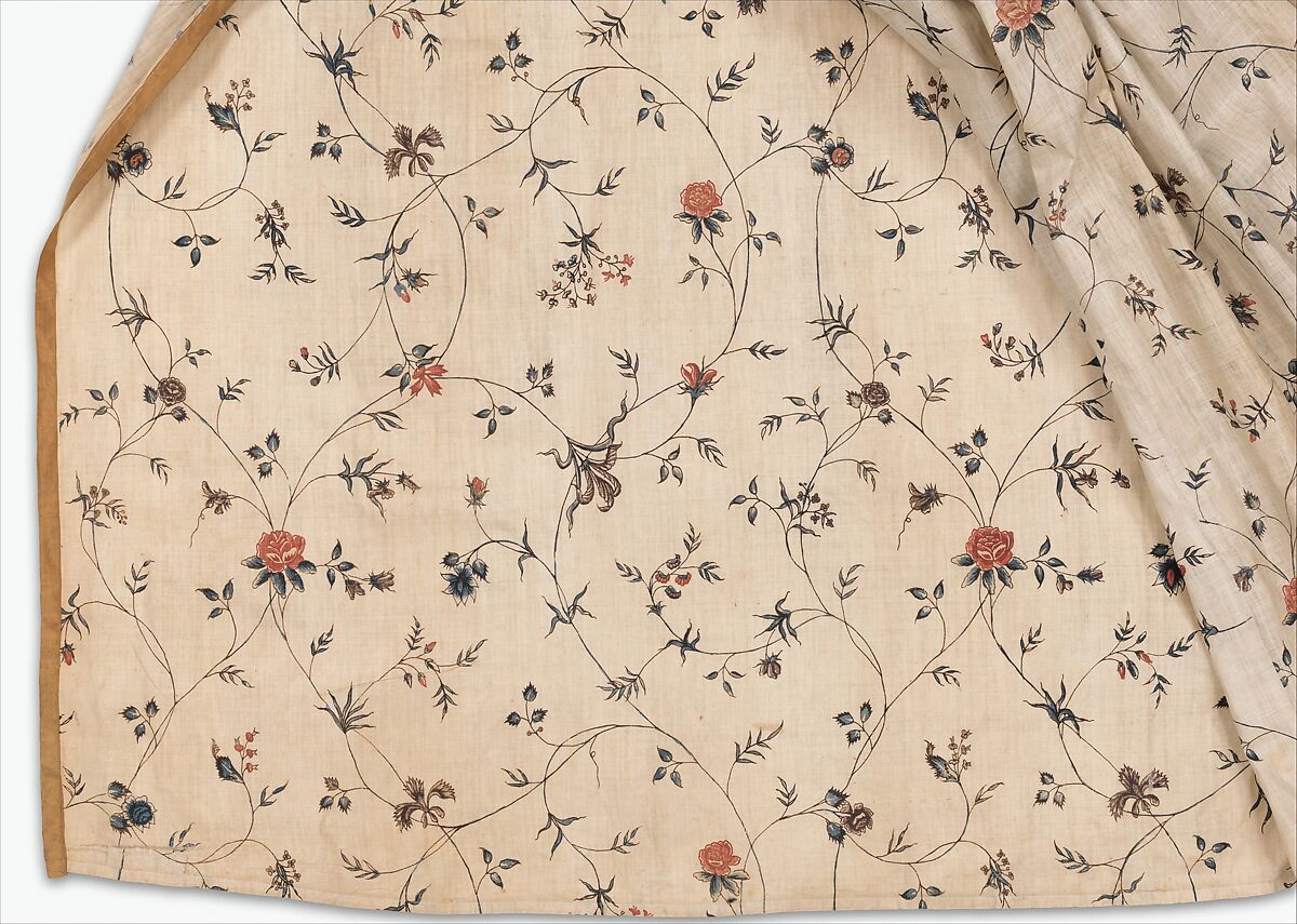 Robe à l'anglaise, cotton, baleen, American