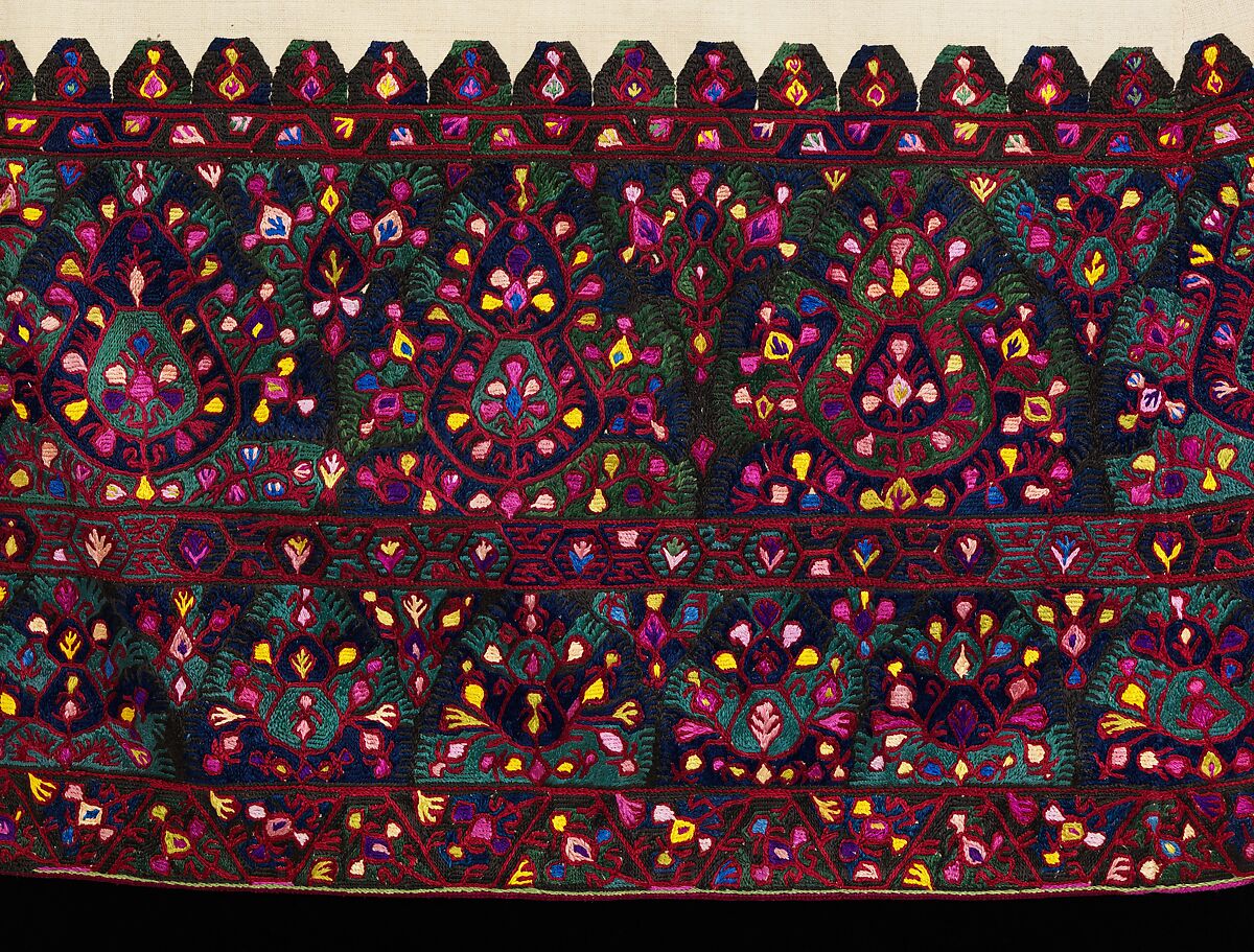 Ensemble, cotton, silk, metal