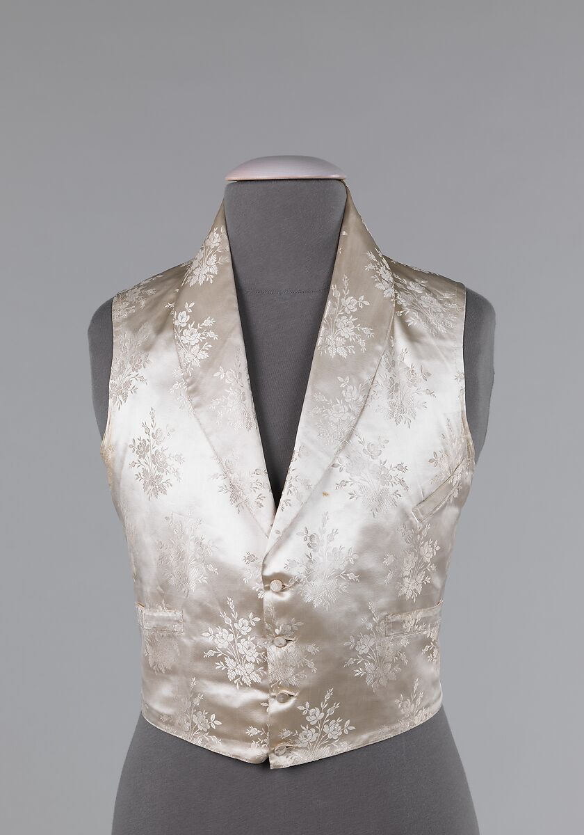 Evening vest, silk, cotton, probably French 