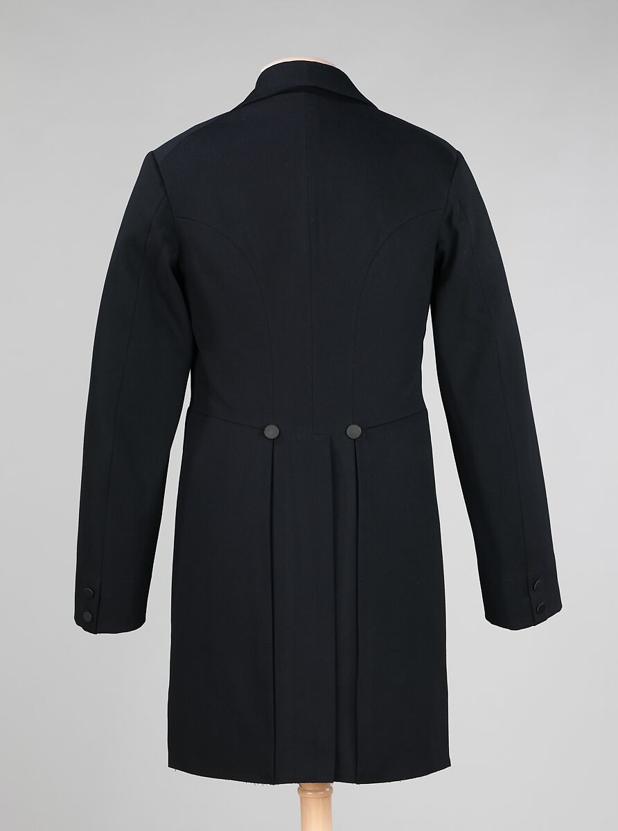 Evening suit, wool, silk, American