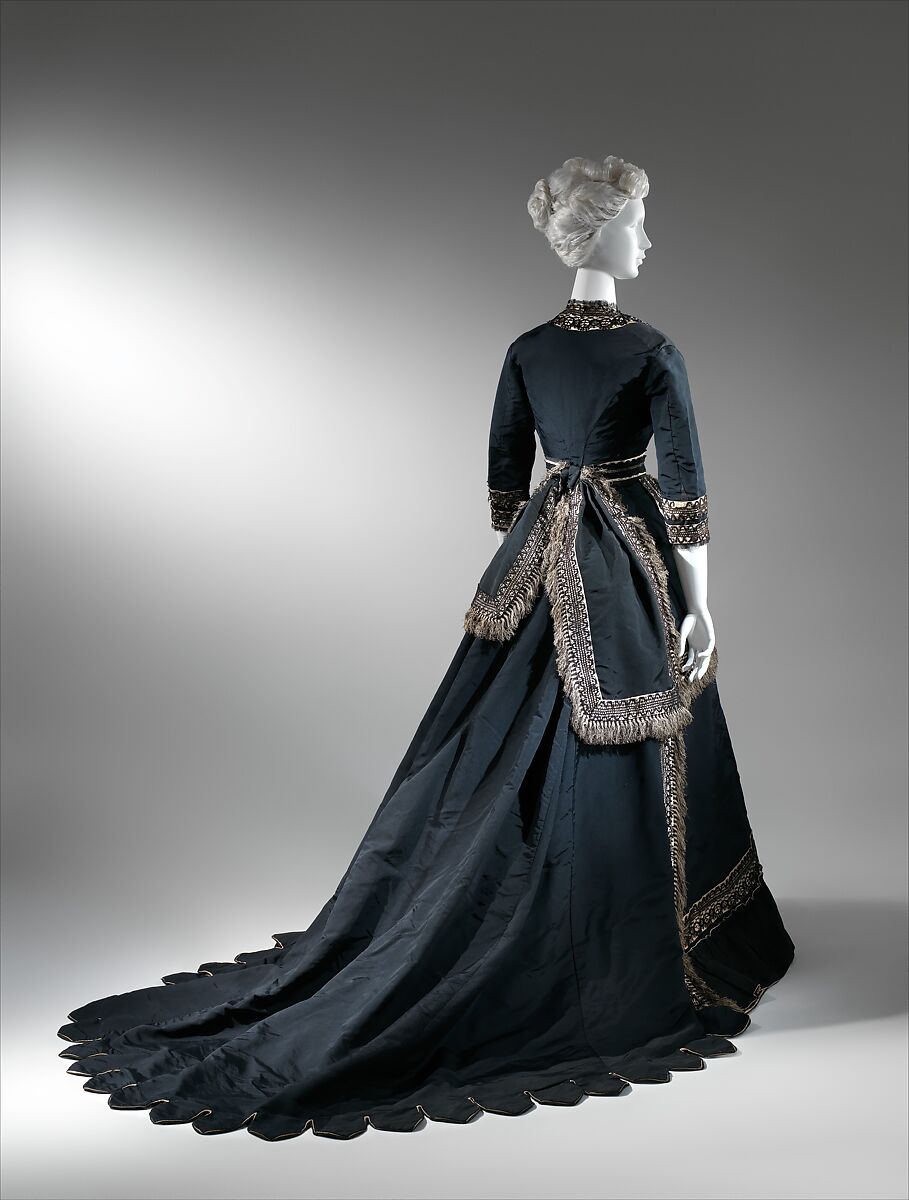 Mourning dress, silk, cotton, American