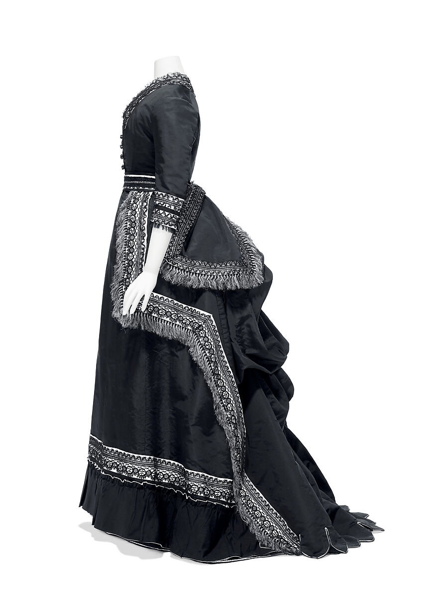 Mourning dress, silk, cotton, American