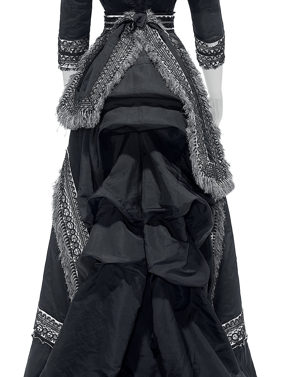 Mourning dress, silk, cotton, American