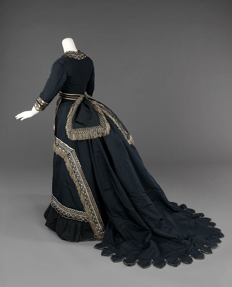 Mourning dress, silk, cotton, American
