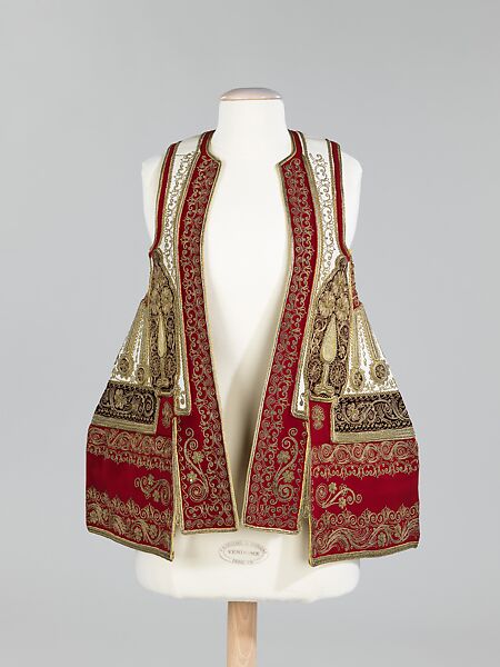 Jacket, wool, metal, silk, Albanian 