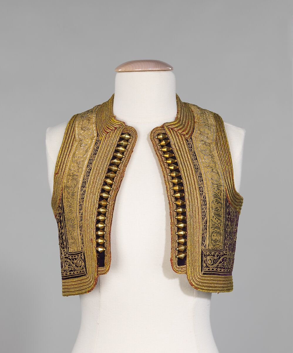 Vest, silk, metal, wool, Albanian 