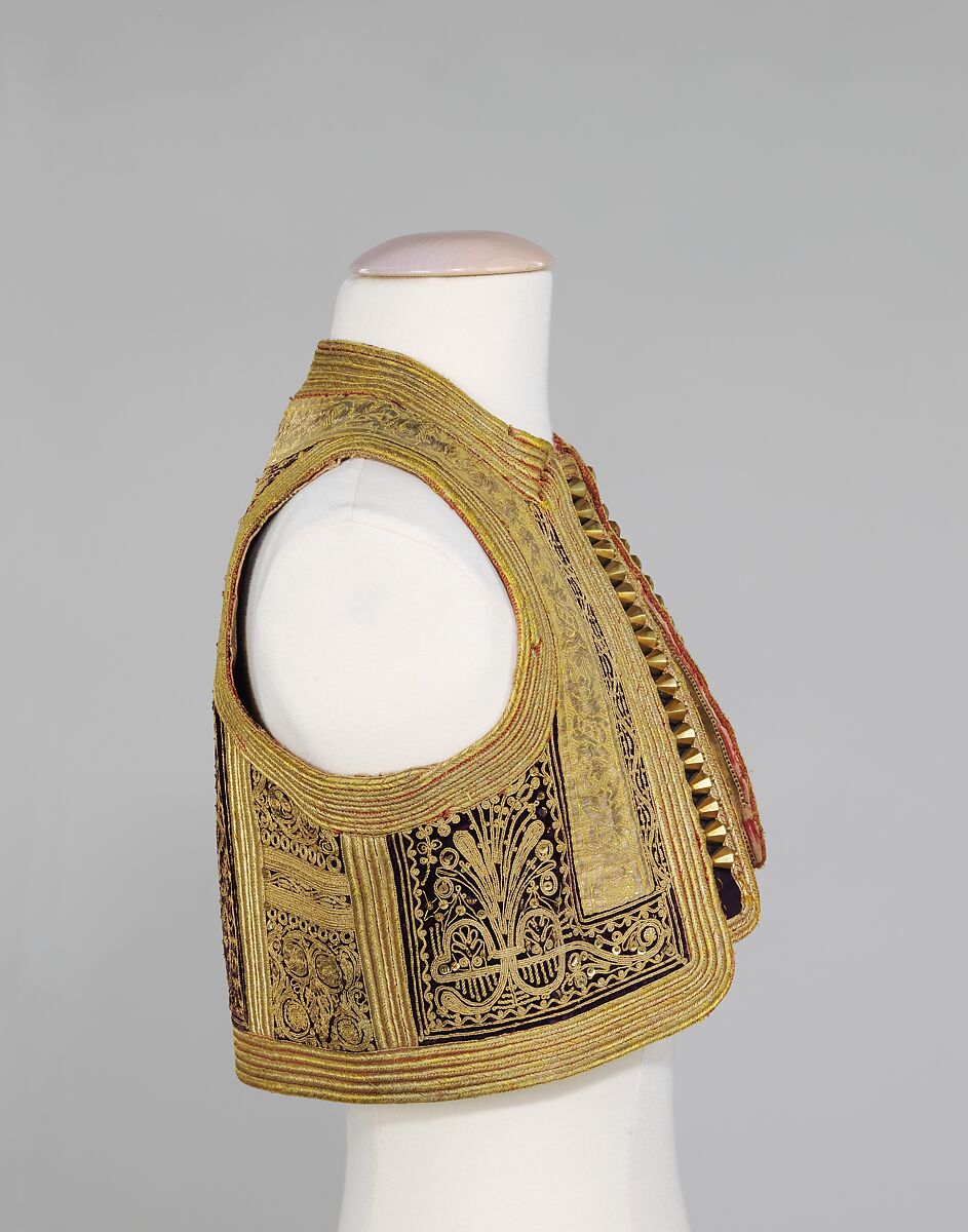 Vest, silk, metal, wool