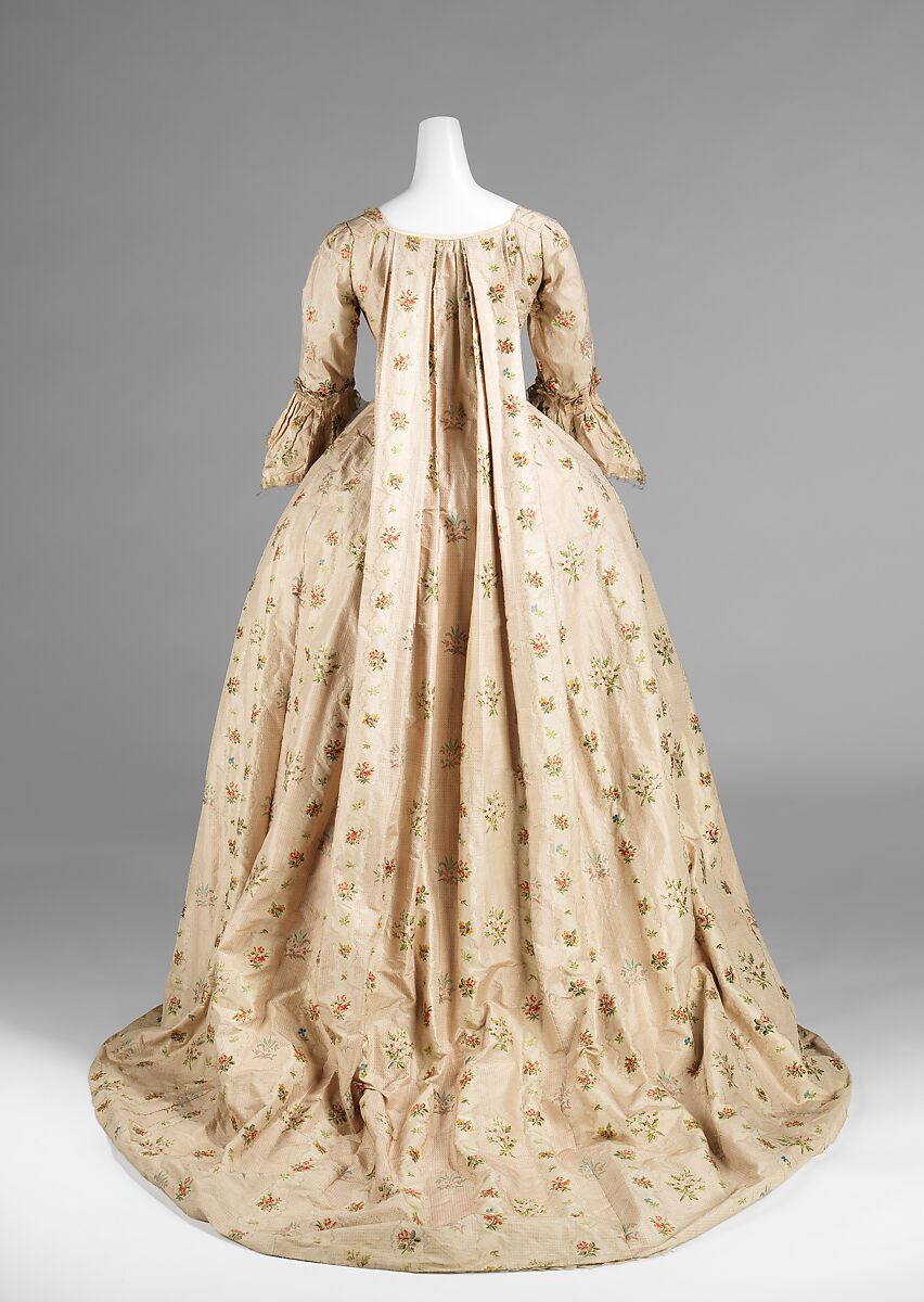 Robe à la française, silk, bast fiber, French