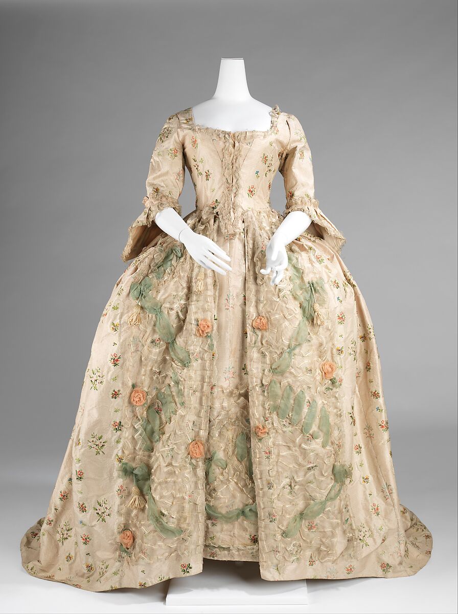 Robe à la française, silk, bast fiber, French 