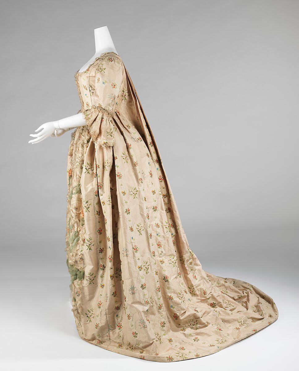 Robe à la française, silk, bast fiber, French