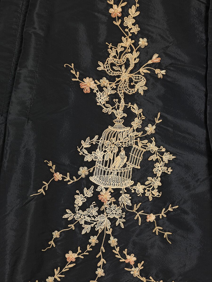 Dinner dress, silk, linen, rhinestones, French