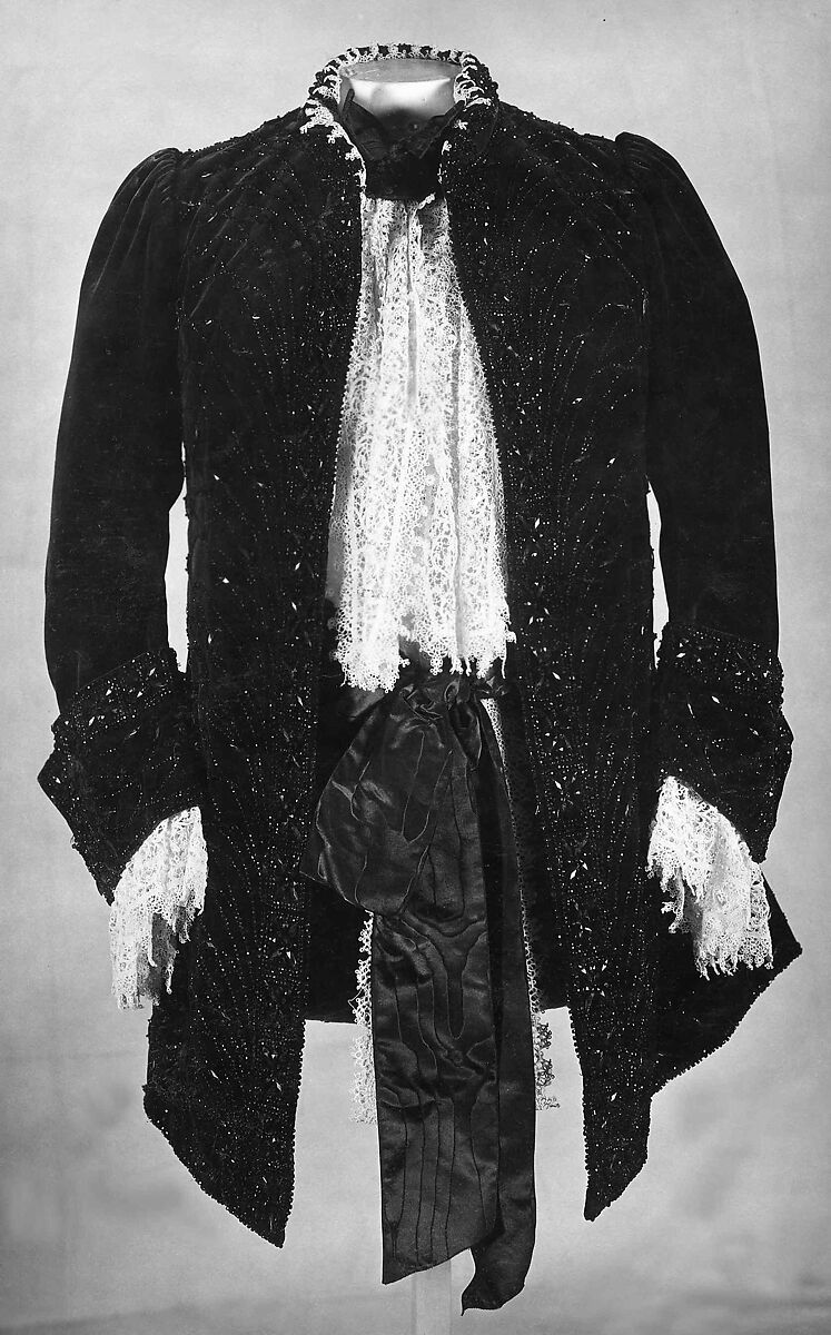 Evening jacket, House of Worth (French, 1858–1956), silk, jet, linen, French
