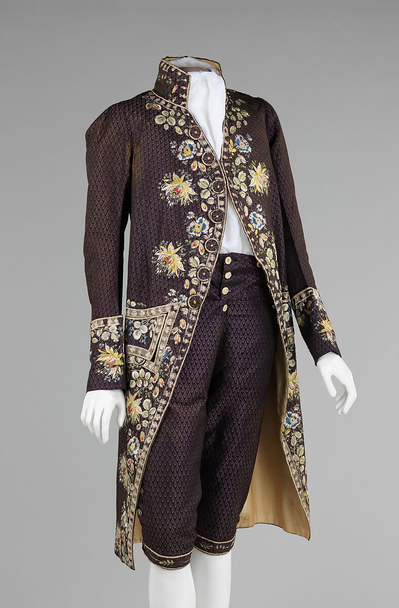 Court suit, silk, probably French 