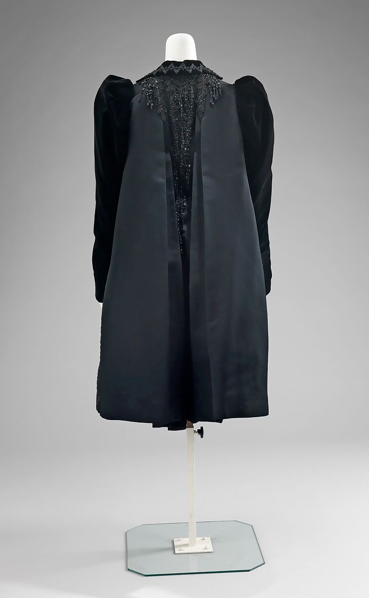 Evening coat, House of Worth (French, 1858–1956), silk, jet, French
