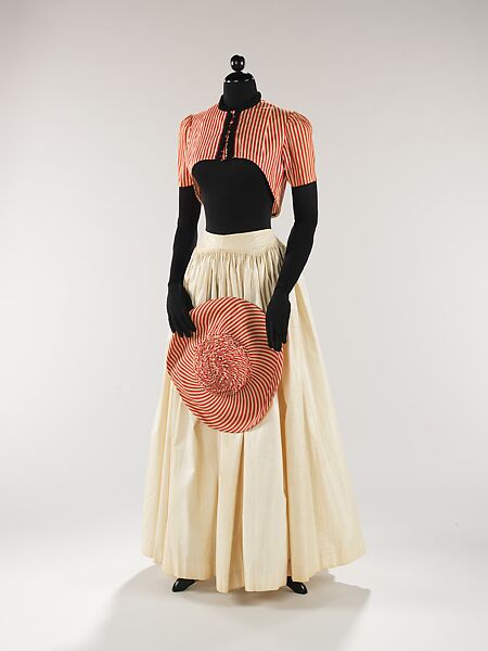 Ensemble, Elsa Schiaparelli (Italian, 1890–1973), cotton, wool, French 