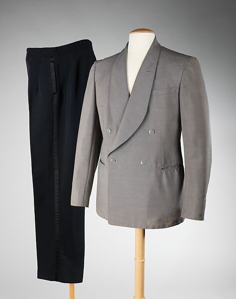 Dinner ensemble, (a) Goodall Worsted Company (American, 1824–1944), wool, cotton, silk, American 