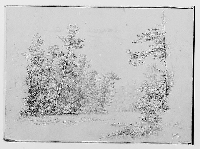Deal '64 (from Sketchbook), Thomas Hewes Hinckley (1813–1896), Graphite on green-tinted paper, American 