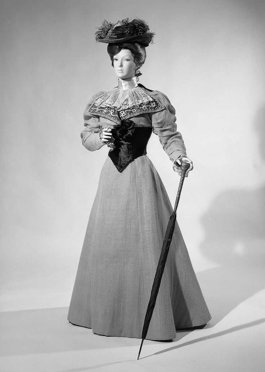 Dress, Fox, wool, silk, American