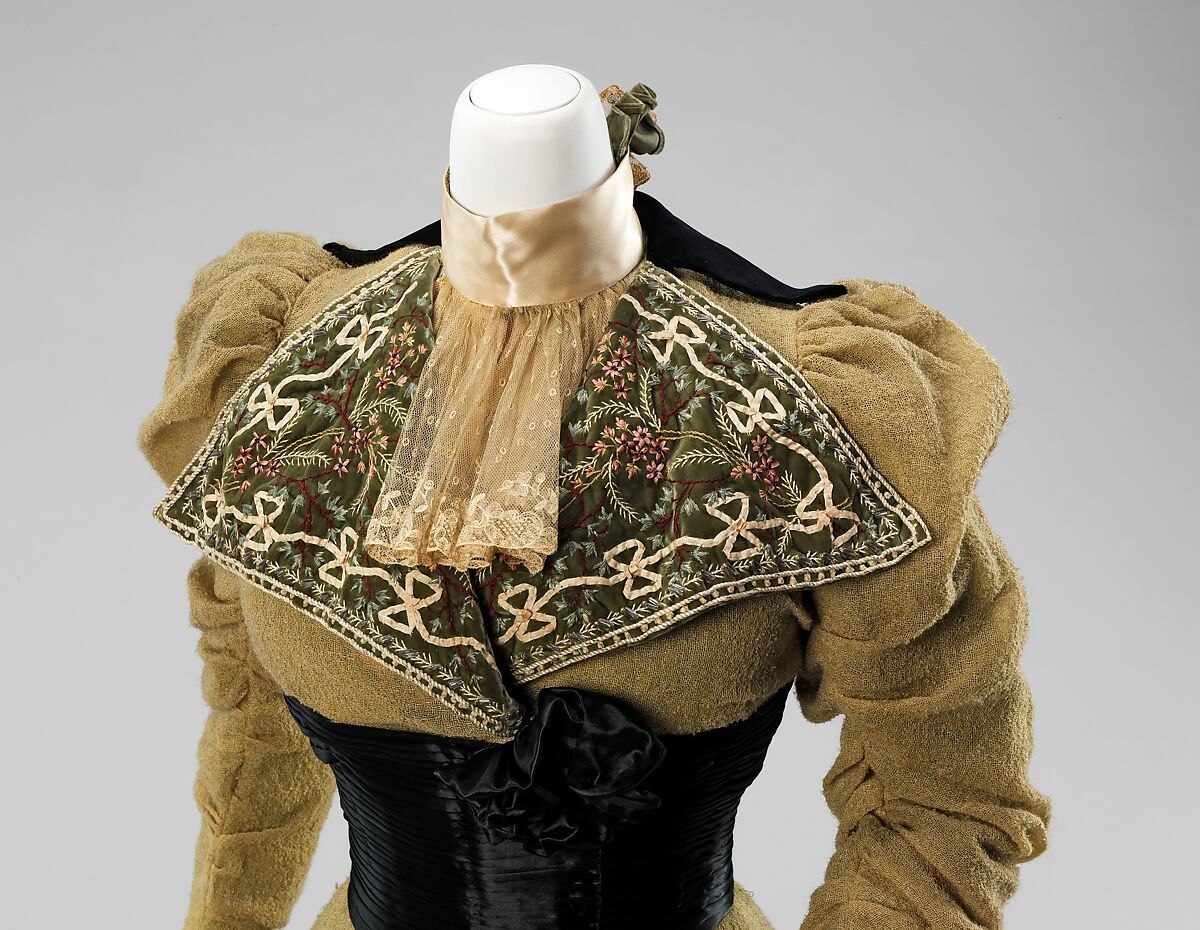 Dress, Fox, wool, silk, American