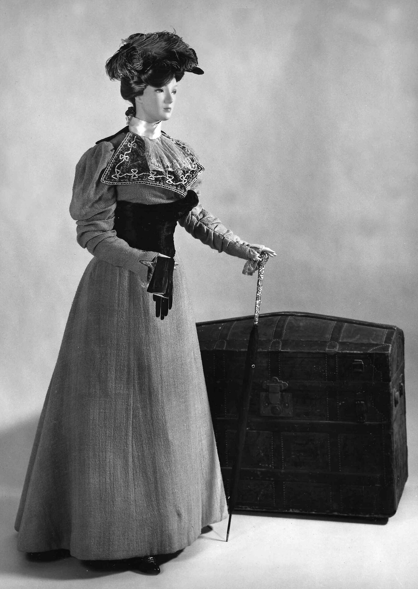 Dress, Fox, wool, silk, American