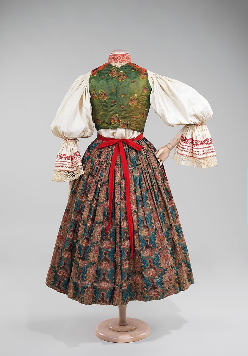 Ensemble, wool, cotton, silk, Slovak