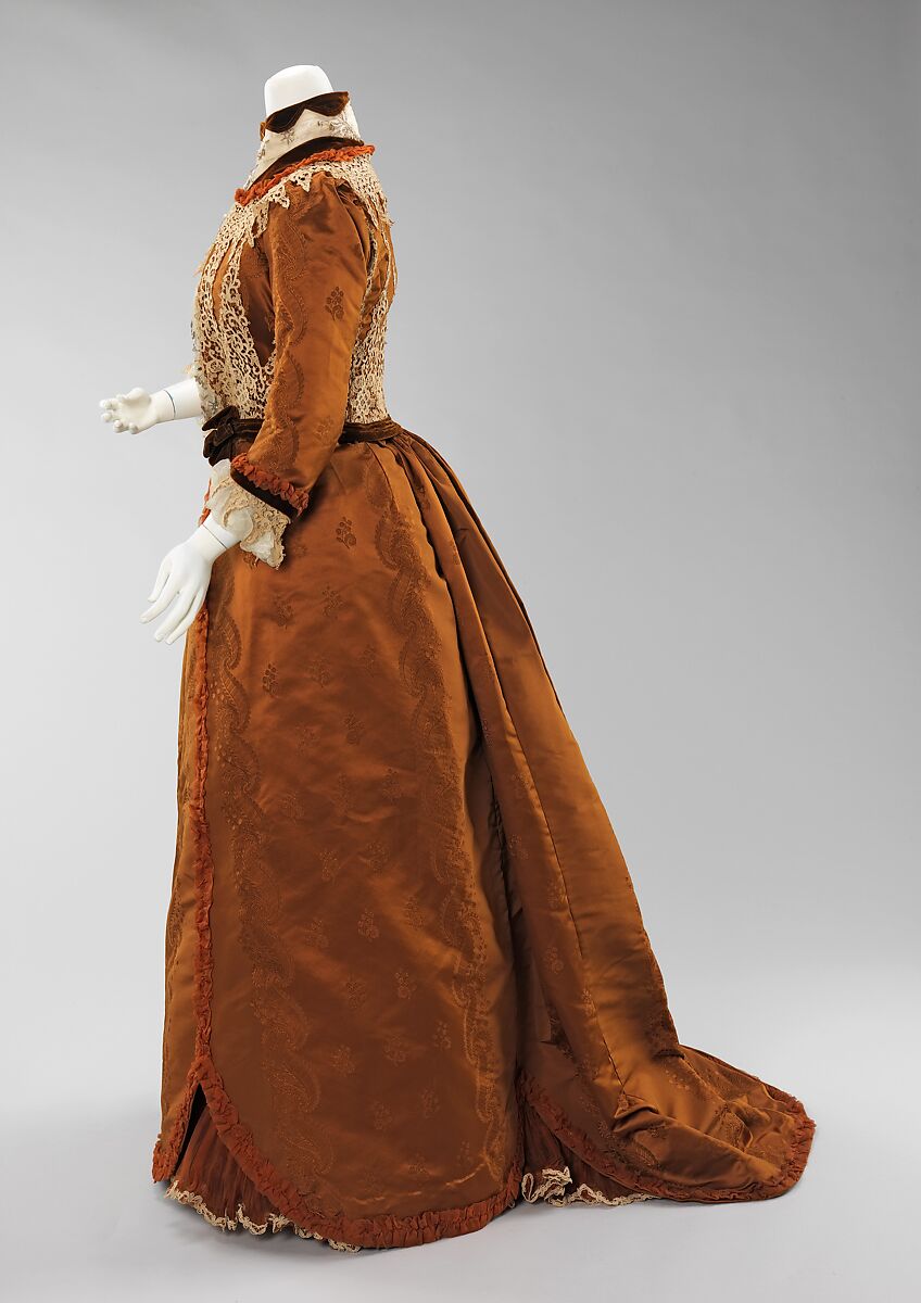 Dinner dress, House of Worth (French, 1858–1956), silk, linen, French