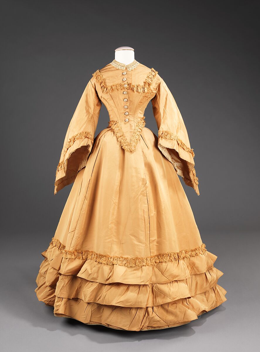 Wedding dress, silk, American 