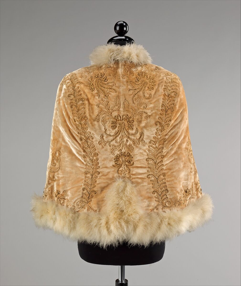 Mantle, silk, feathers, beads, American