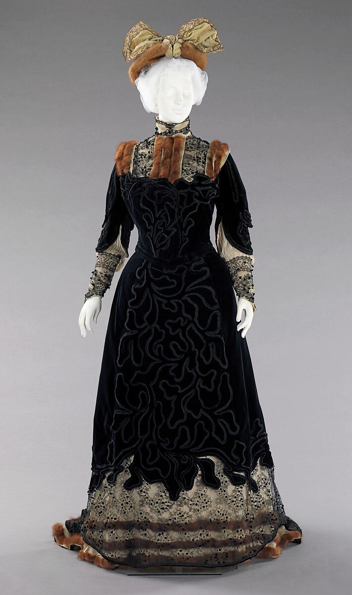 Afternoon ensemble, Raudnitz and Co. - Huet and Chéruit (French), silk, fur, French 