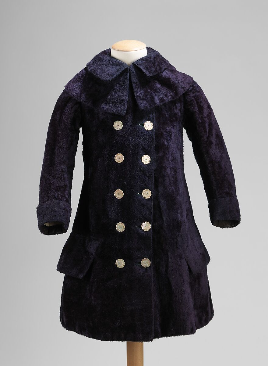 Coat, silk, cotton, shell, French 