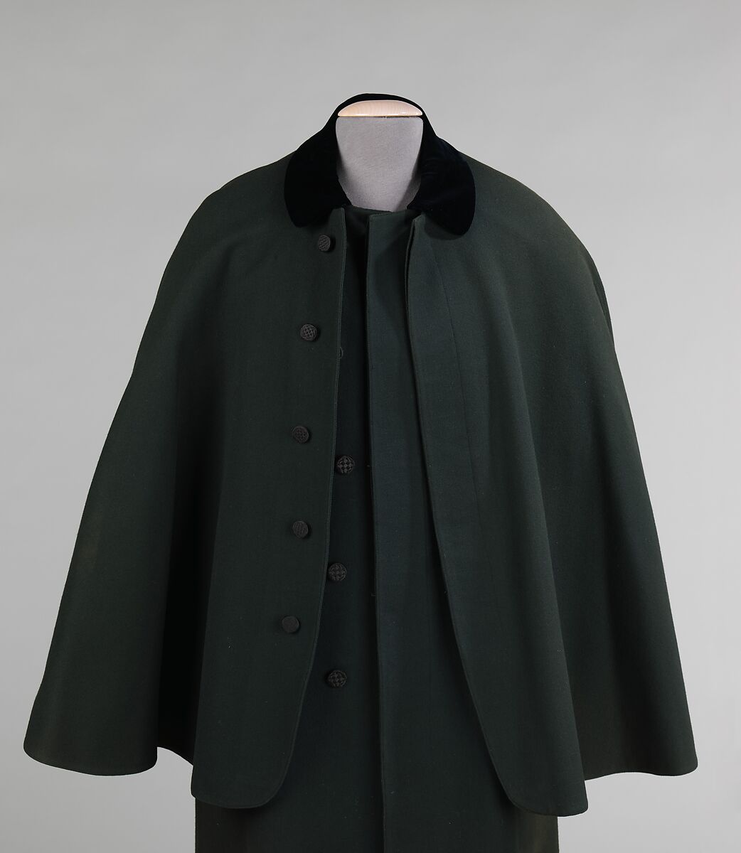 Evening cloak, wool, silk, Unknown