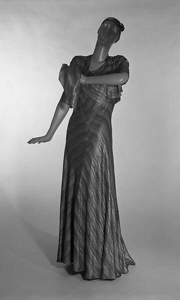 Evening ensemble, Hawes Incorporated (American, 1928–40; 1947–48), silk, metal, American