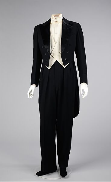 Evening suit, (a, b) House of Lanvin (French, founded 1889), wool, cotton, silk, French 