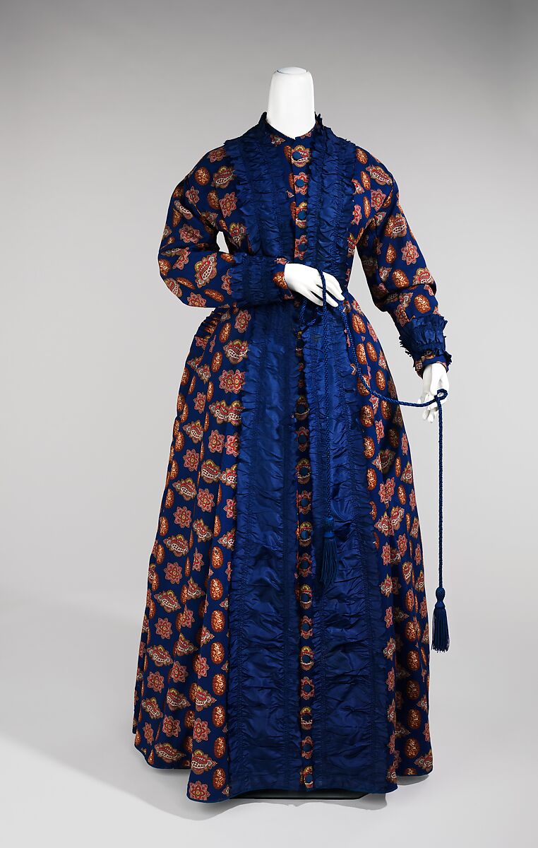 Dressing gown, wool, silk, American 