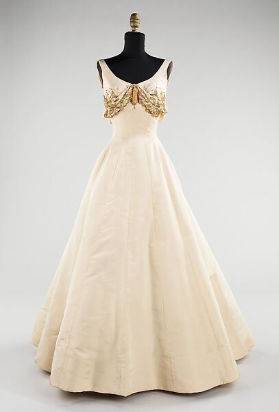 Evening dress, Charles James (American, born Great Britain, 1906–1978), synthetic,  rhinestones, American 