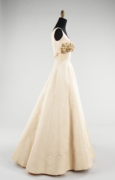 Evening dress, Charles James (American, born Great Britain, 1906–1978), synthetic,  rhinestones, American