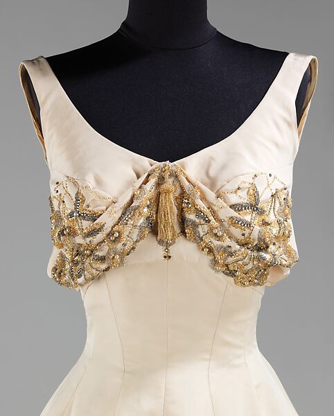 Evening dress, Charles James (American, born Great Britain, 1906–1978), synthetic,  rhinestones, American