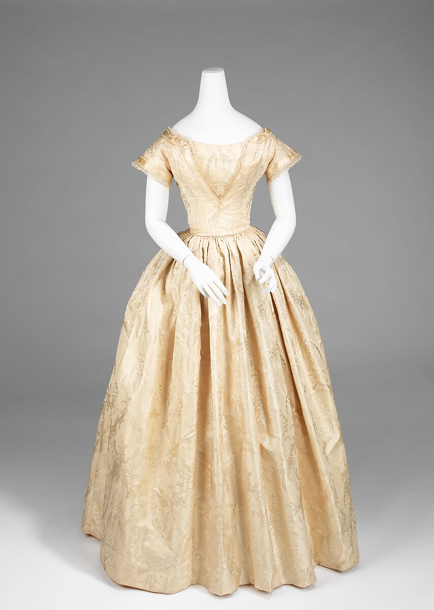 Wedding dress, silk, American 