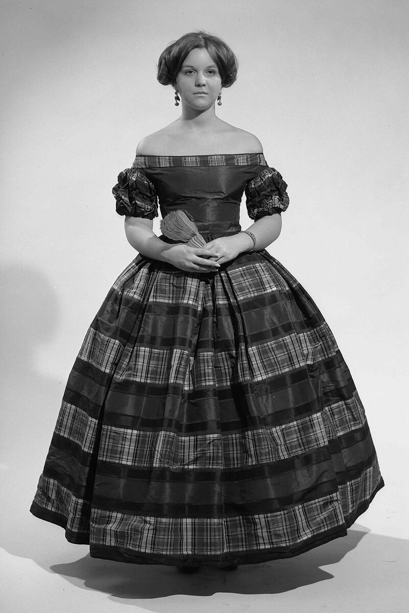 Evening dress, silk, cotton, American