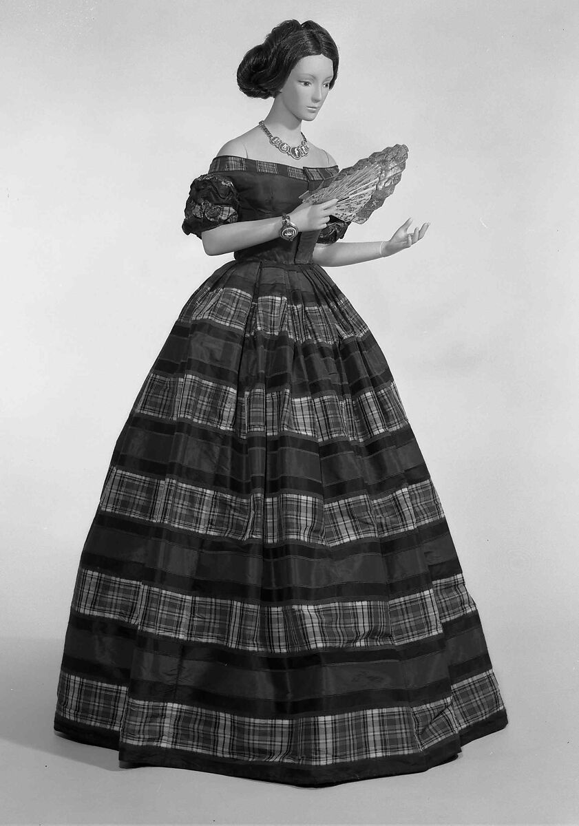 Evening dress, silk, cotton, American