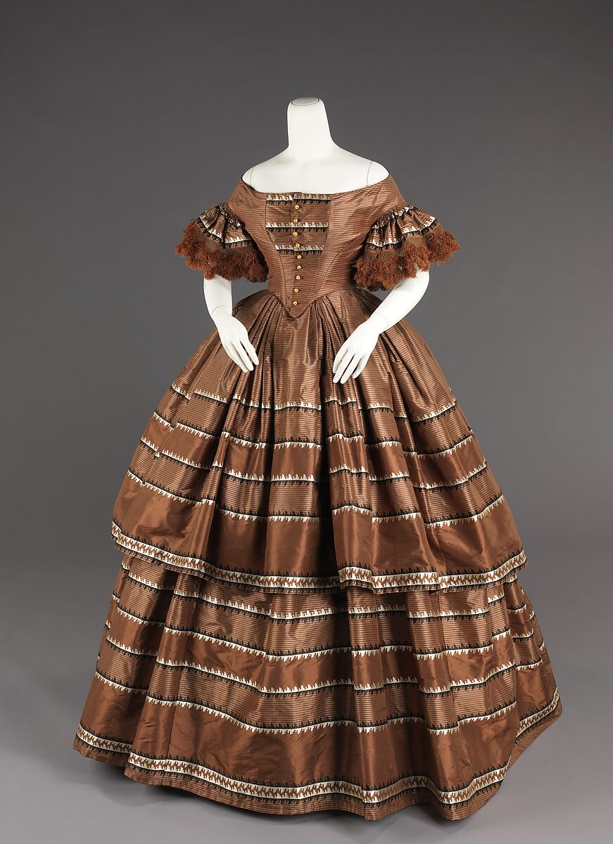 Evening dress, silk, American 